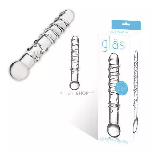 Стеклянный анальный фаллоимитатор Glas Calisto Clear Glass Dildo, бесцветный, до 18 см